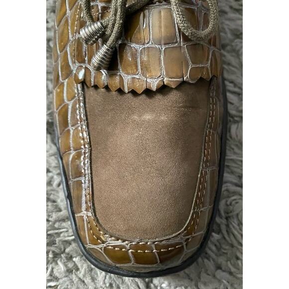 ARA Naturform Slip-On Comfort Shoe Brown/Green Croco Embossed US 7.5 G - Picture 10 of 12